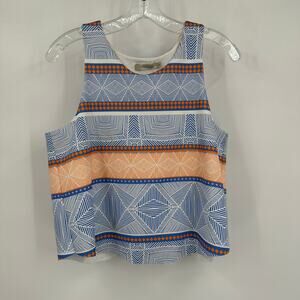 Townsen‎ Womens Size S Sleeveless Geometric Crop Top Split Back Boho Festival